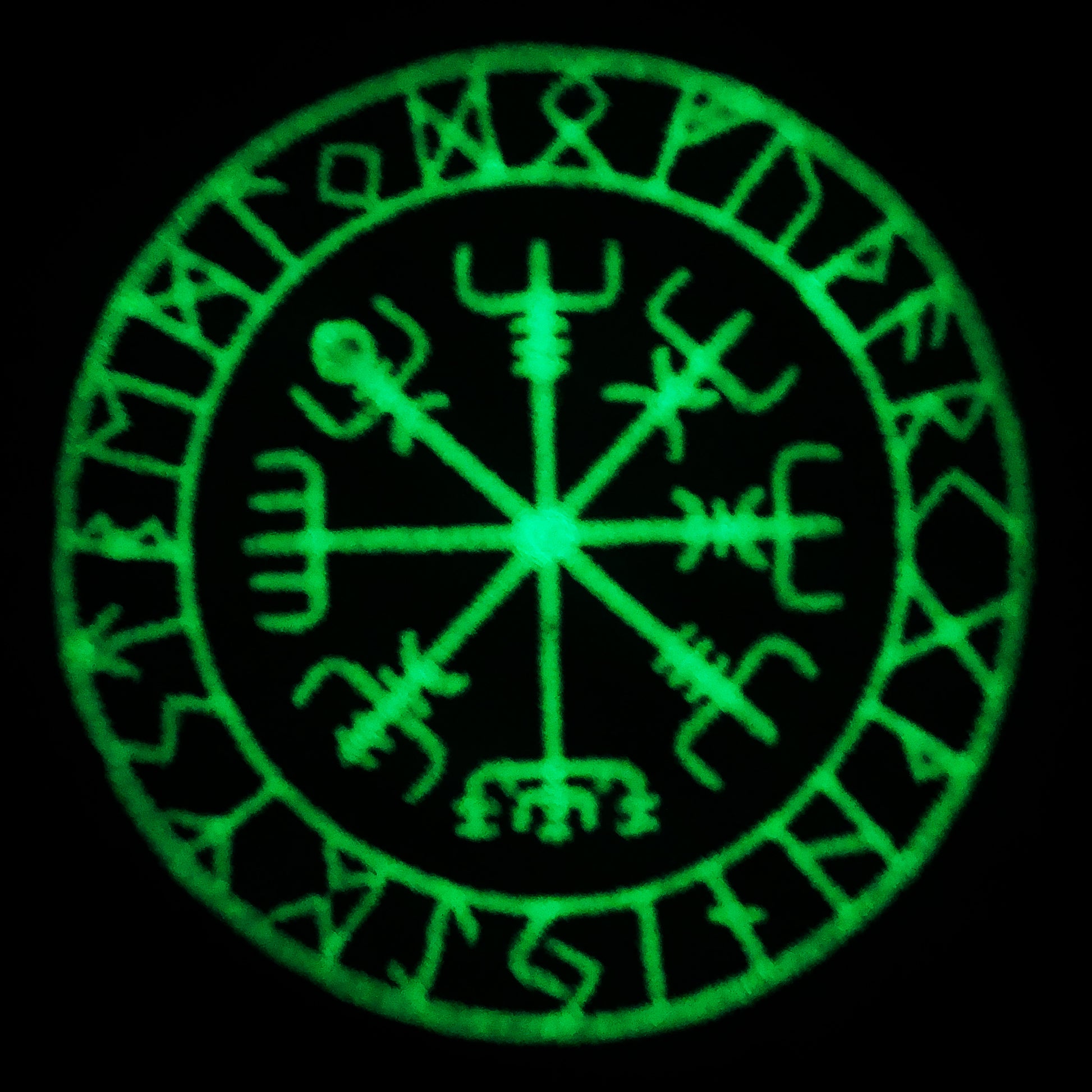 Viking Compass Glow In The Dark Iron On Patch 