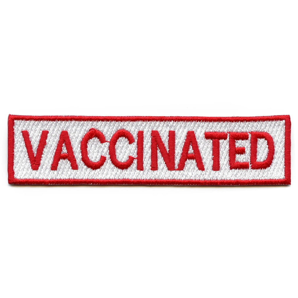 Vaccinated Patch Box Logo Embroidered Iron On