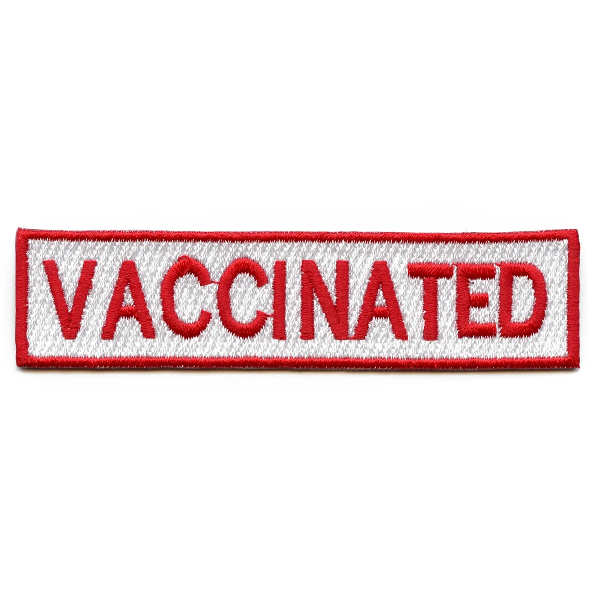 Vaccinated Patch Box Logo Embroidered Iron On