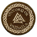 Round Victory Or Valhalla Embroidered Iron On Patch
