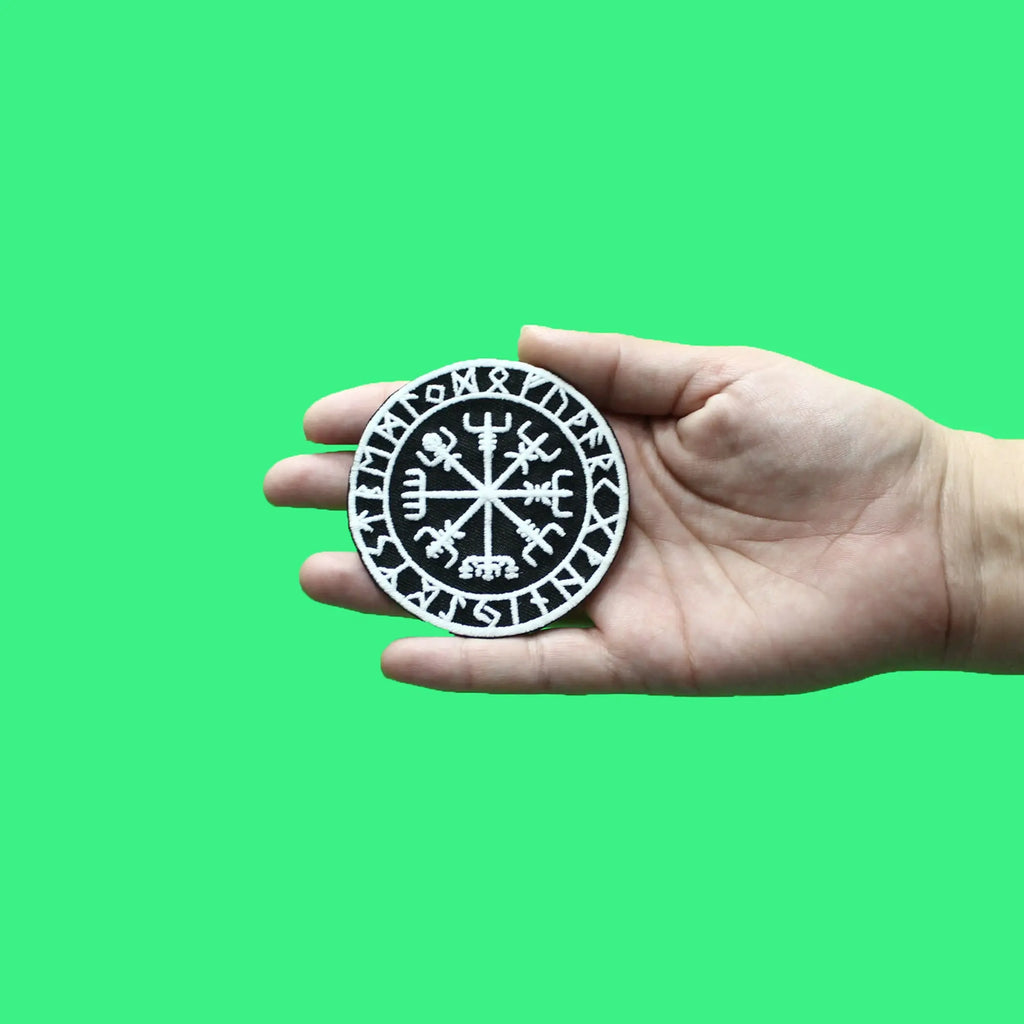 Viking Compass Glow In The Dark Iron On Patch