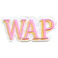 Pink And Yellow WAP Embroidered Iron On Patch 
