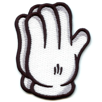 Praying Hands Emoji White Gloves Embroidered Iron On Patch 