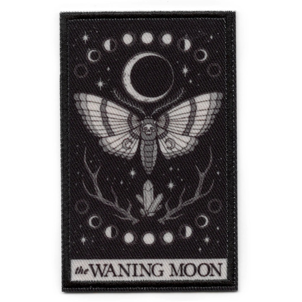 Waning Moon Tarot Card Patch Embroidered Iron On 