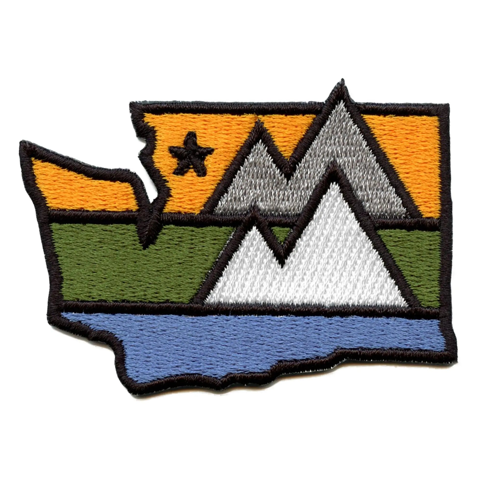 Washington Mountain State Embroidered Iron On Patch 