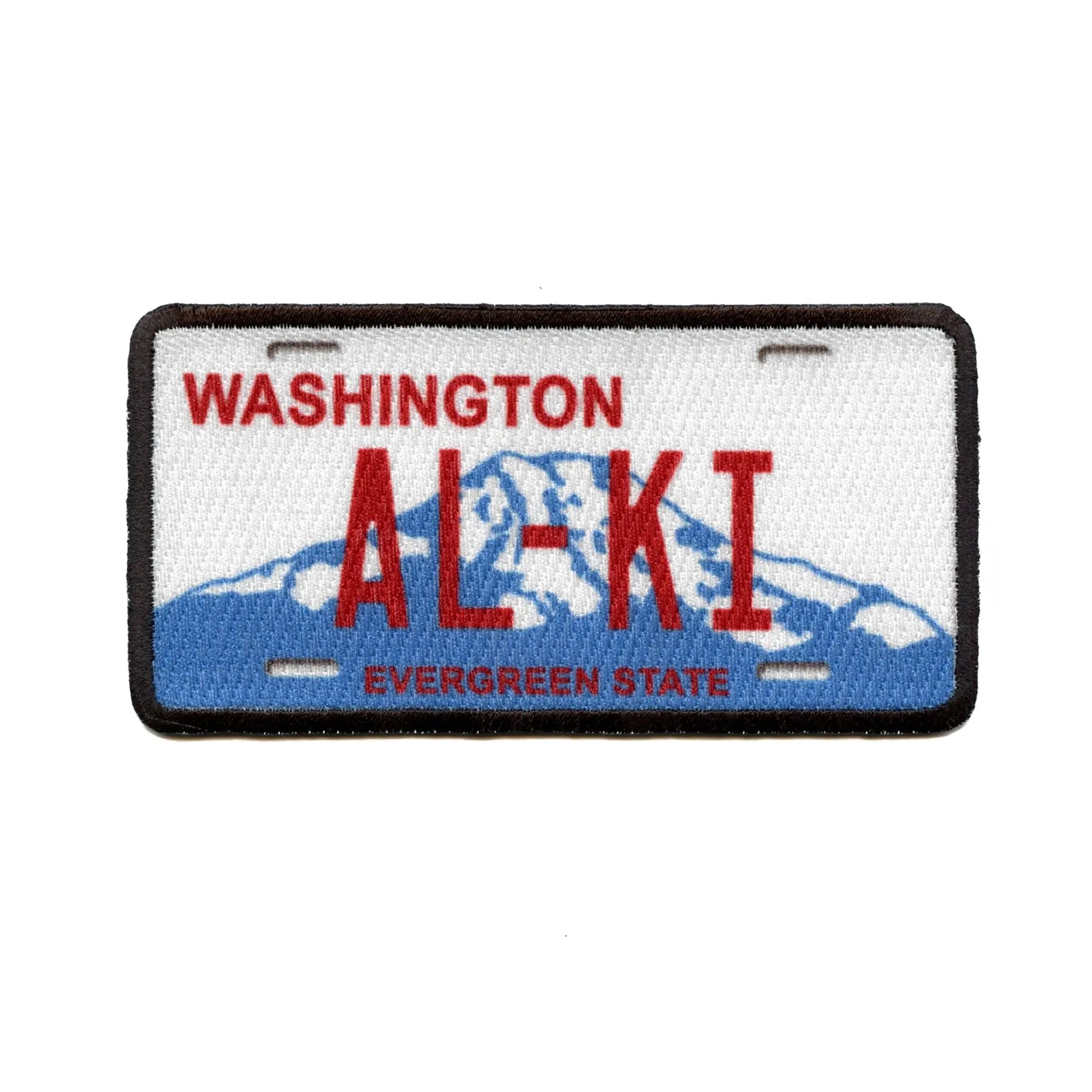 Washington AL KI License Plate Patch Evergreen State Seattle Embroidered Iron On 