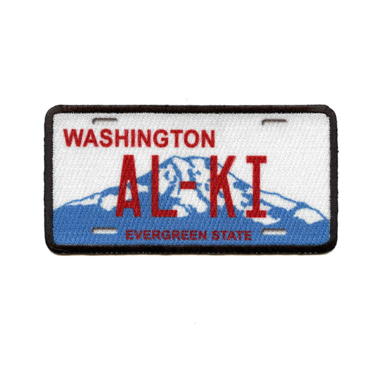 Washington AL KI License Plate Patch Evergreen State Seattle Embroidered Iron On 