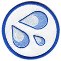 Water Droplets Splashing Emoji Iron On Embroidered Patch