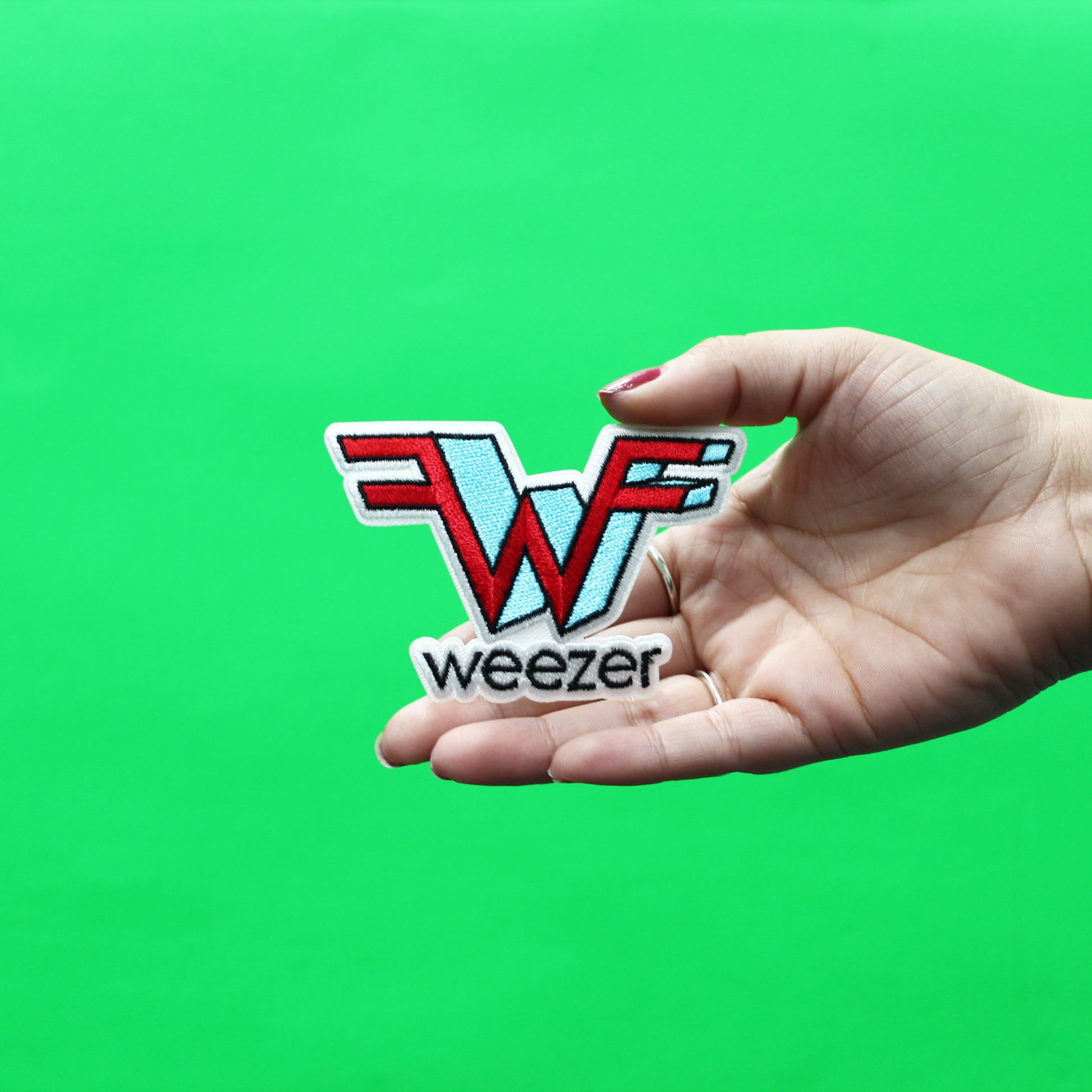 Weezer Patch 3D Logo Embroidered Iron On 
