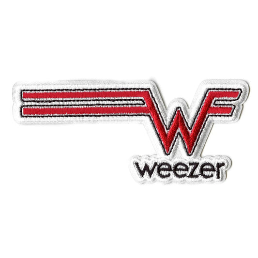 Weezer Patch Long Red Logo Embroidered Iron On 