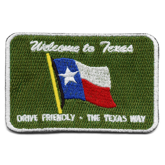 Welcome To Texas Sign Embroidered Iron On Patch 