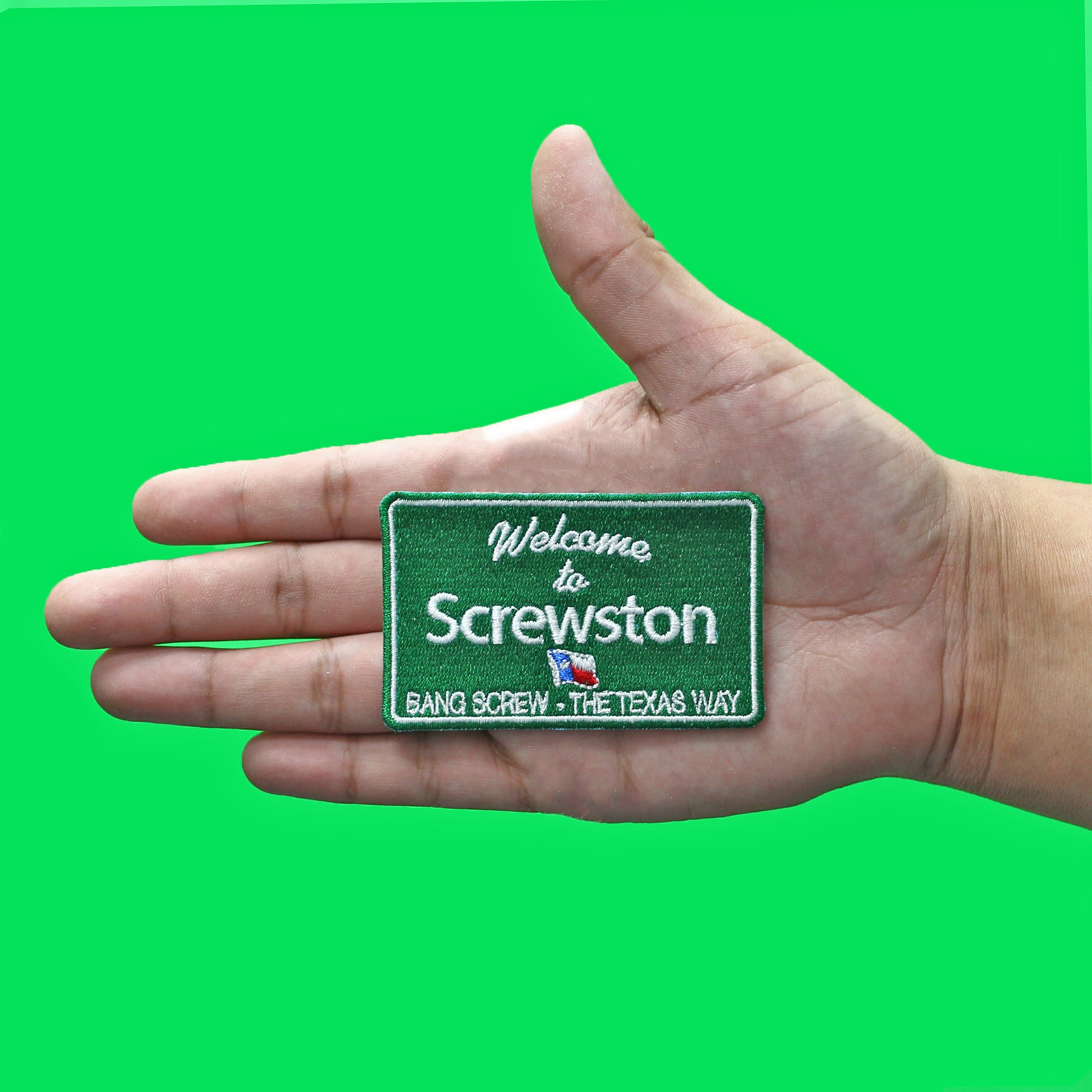 Welcome To Screwston Patch Sign Bang Screw  Embroidered Iron On
