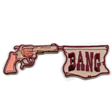 Pink Bang Flag Pistol Patch Gunslinger Rodeo Embroidered Iron On