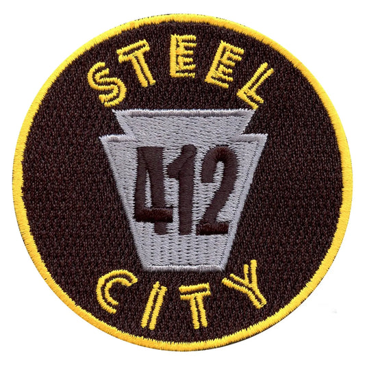 Pittsburgh Steel City 412 Embroidered Iron On Patch 