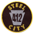 Pittsburgh Steel City 412 Embroidered Iron On Patch