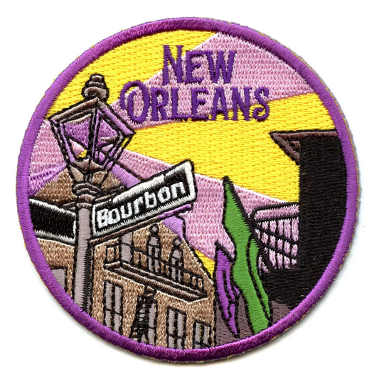 New Orleans Louisiana Bourbon Street Embroidered Iron On Travel Patch 