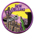 New Orleans Louisiana Bourbon Street Embroidered Iron On Travel Patch
