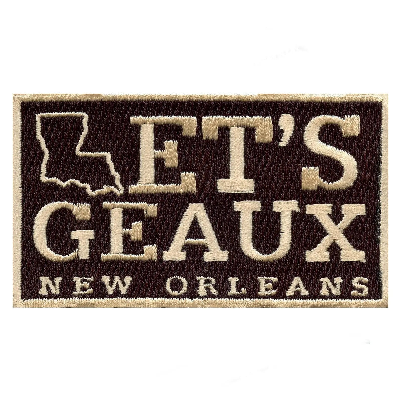 Lets Geaux New Orleans Embroidered Iron On Patch 