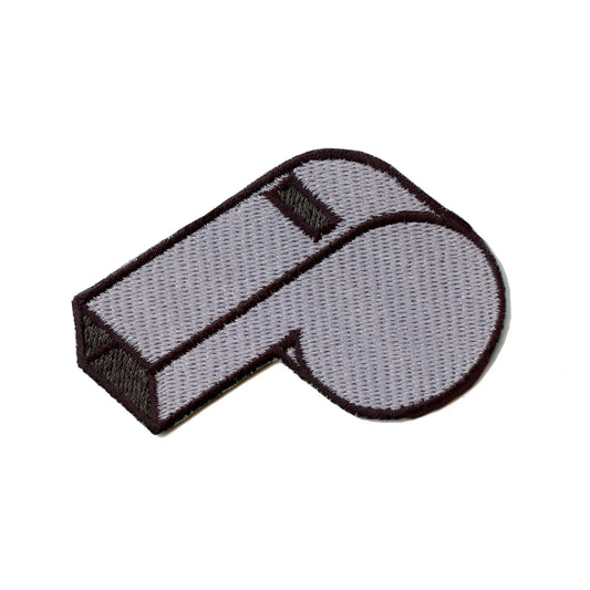 Grey Whistle Embroidered Iron On Patch 