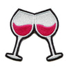 Wine Glasses Patch Cheers Embroidered Iron On 