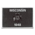 Wisconsin Patch State Flag Grayscale Embroidered Iron On