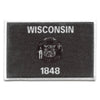 Wisconsin Patch State Flag Grayscale Embroidered Iron On 