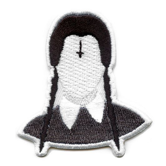 Witch Girl Patch With Braids And Inverted Cross EXCLUSIVE Embroidered Iron On 