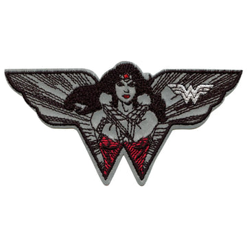 DC Comics Wonder Woman Grayscale Patch Hero Justice Embroidered Iron On