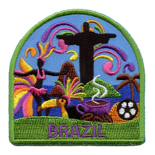 Brazil World Showcase Shield Patch Travel Badge Memory Embroidered Iron On 