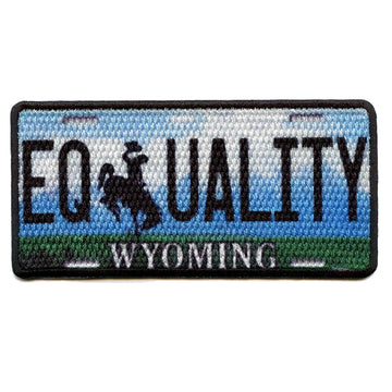 Wyoming State License Plate Patch Equality Wyoming Travel Sublimated Iron On