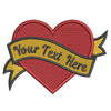 Personalized Customizable Heart With Banner Embroidered Iron On Patch 