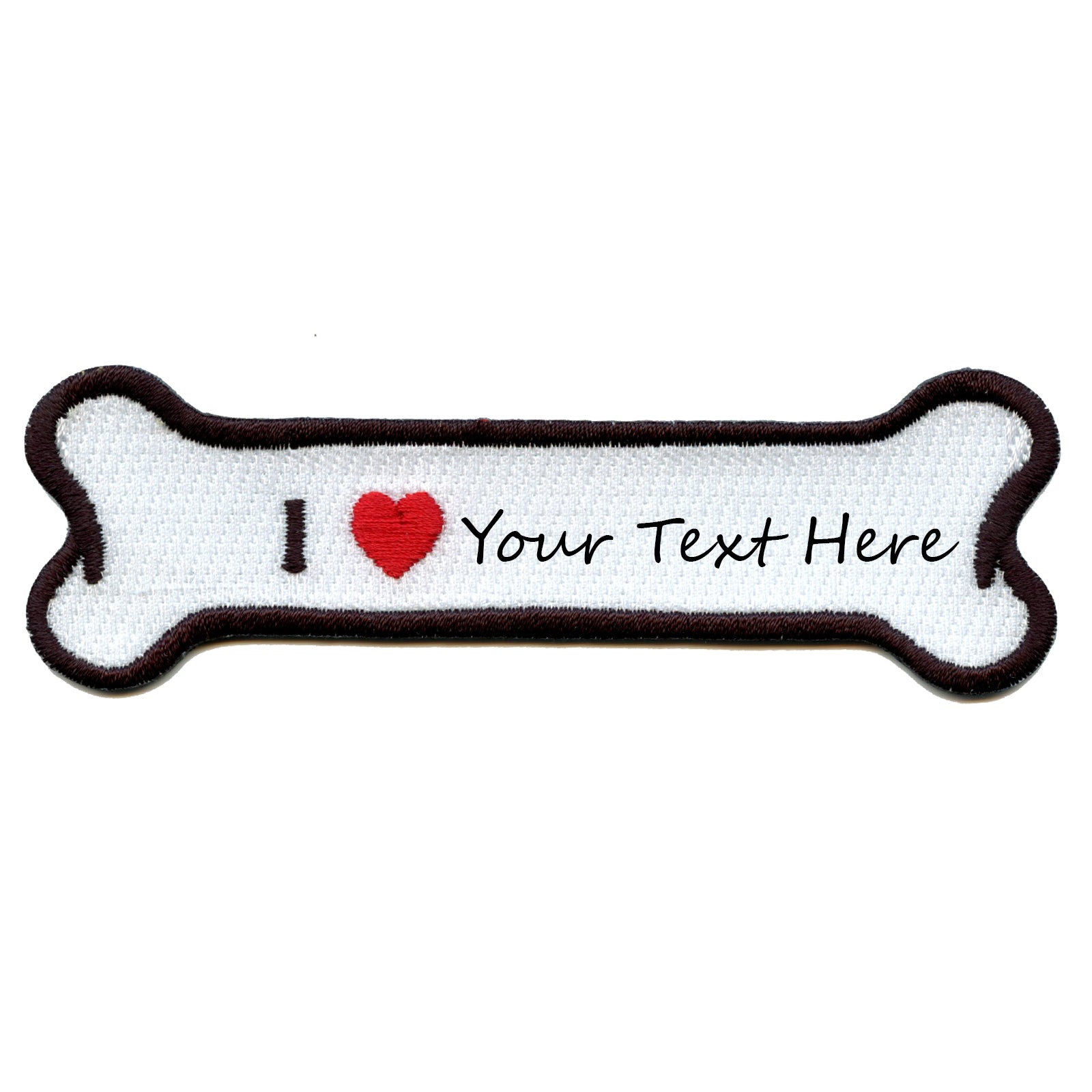 Personalized Customizable Pet Bone Embroidered Iron On Patch 