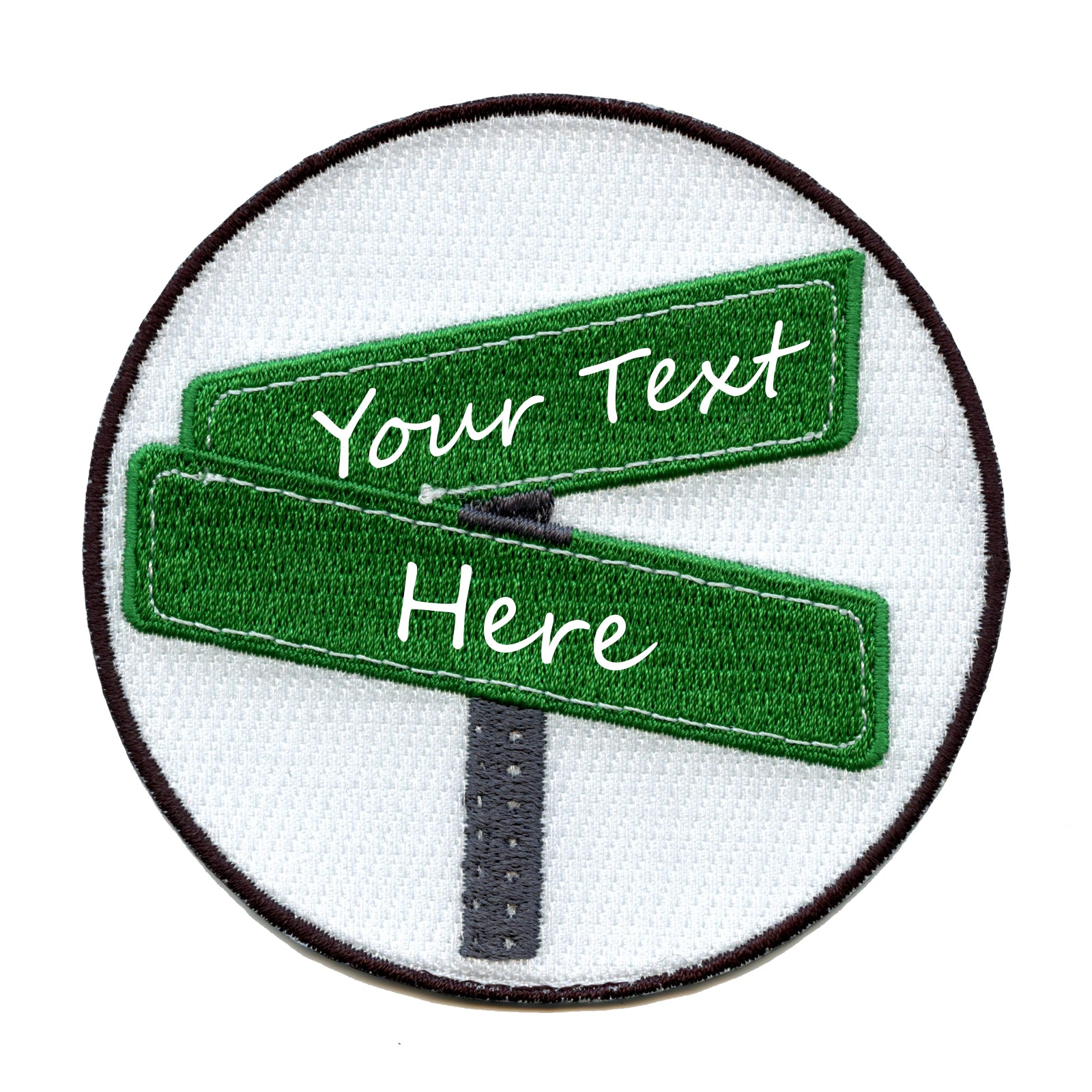 Personalized Customizable Crossing Street Signs Embroidered Iron On Patch 
