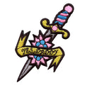 Cute Dagger With Yes Daddy Ribbon Embroidered Iron On Patch