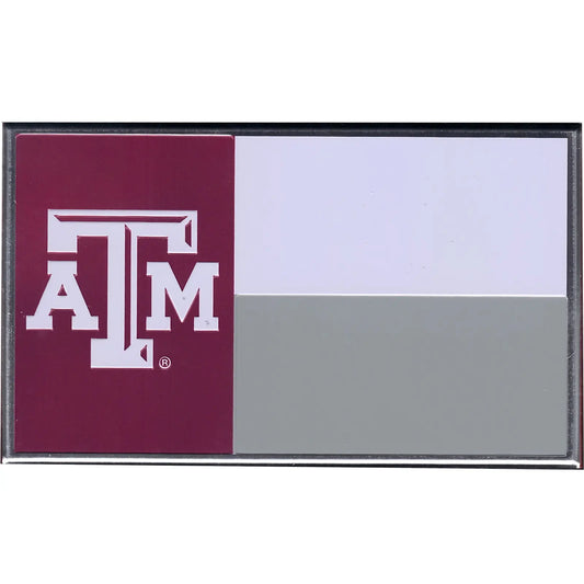 University of Texas A&M Aggies Colored Aluminum Flag Car Auto Emblem 
