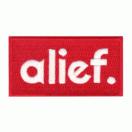 Houston Red Alief Script Box Logo Embroidered Iron on Patch 