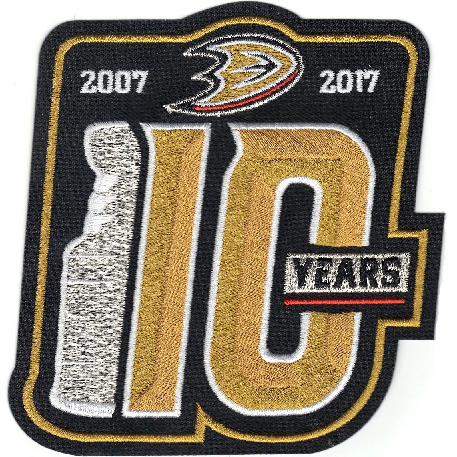 Anaheim Ducks 2007 Stanley Cup Champions 10th Anniversary Patch (2017) 