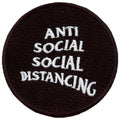 Funny Anti Social Social Distancing Round Embroidered Iron On Patch