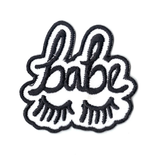 Babe With Eye Lashes Embroidered Iron On Patch 