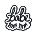 Babe With Eye Lashes Embroidered Iron On Patch