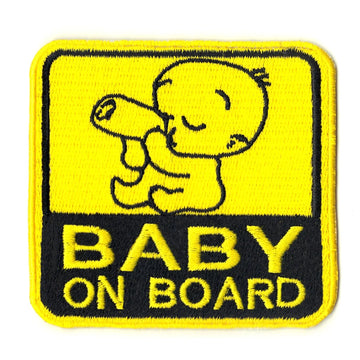 Baby On Board Iron On Patch (Yellow) 