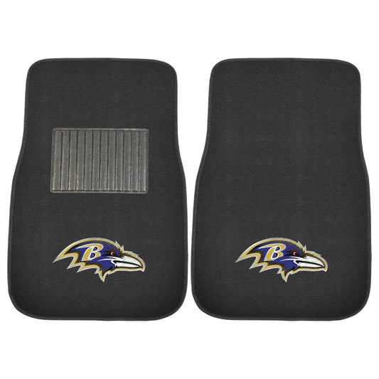 Baltimore Ravens 2-Piece 17 in. x 25.5 in. Carpet Embroidered Car Mat 