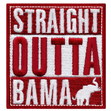 Alabama 'Straight Outta Bama' Patch College Sports Elephant Embroidered Iron On 