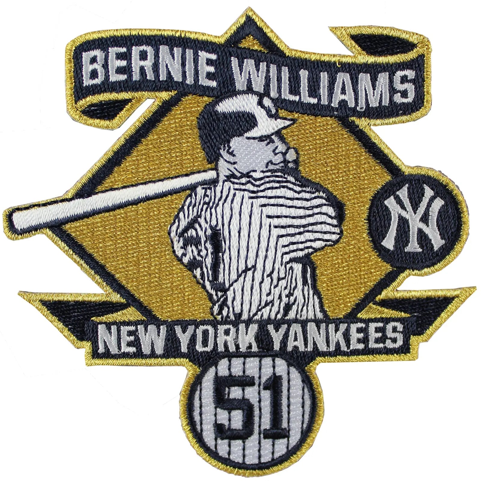 Bernie Williams #51 New York Yankees Retirement Sleeve Jersey Patch (2015) 