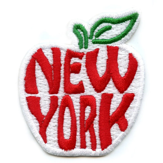 New York Apple Embroidered Iron On Patch 