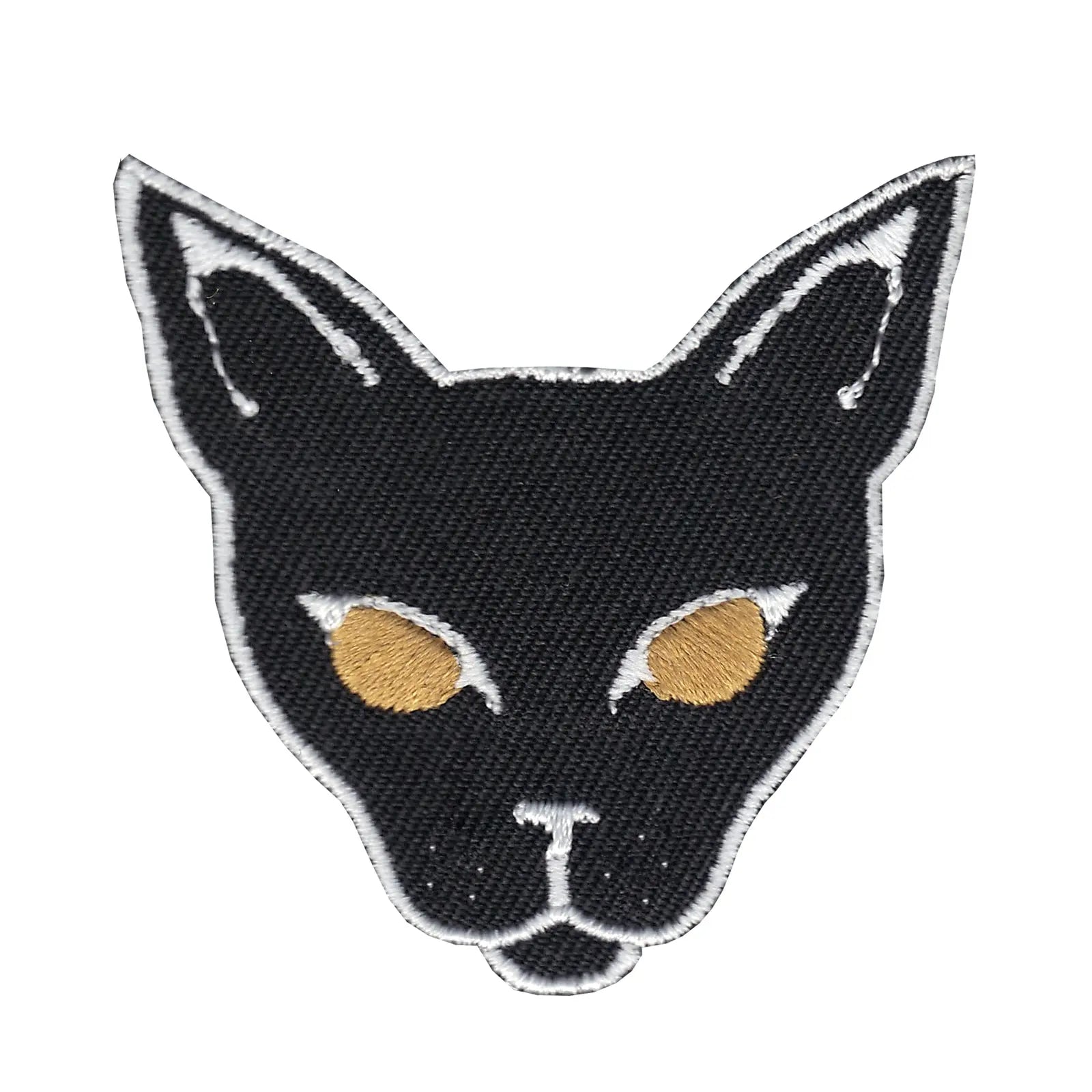 Black Cat Head Iron On Embroidered Patch 