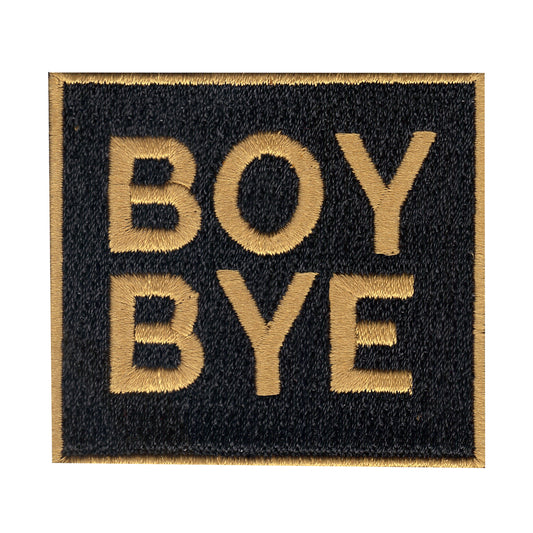 Boy Bye Embroidered Iron On Patch 