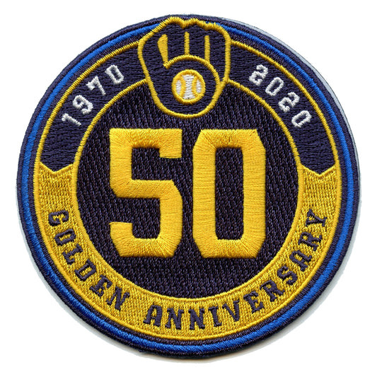 2020 Milwaukee Brewers Golden 50th Anniversary Sleeve Patch 