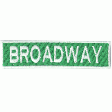 Broadway Street Sign Box Logo Embroidered Iron on Patch 