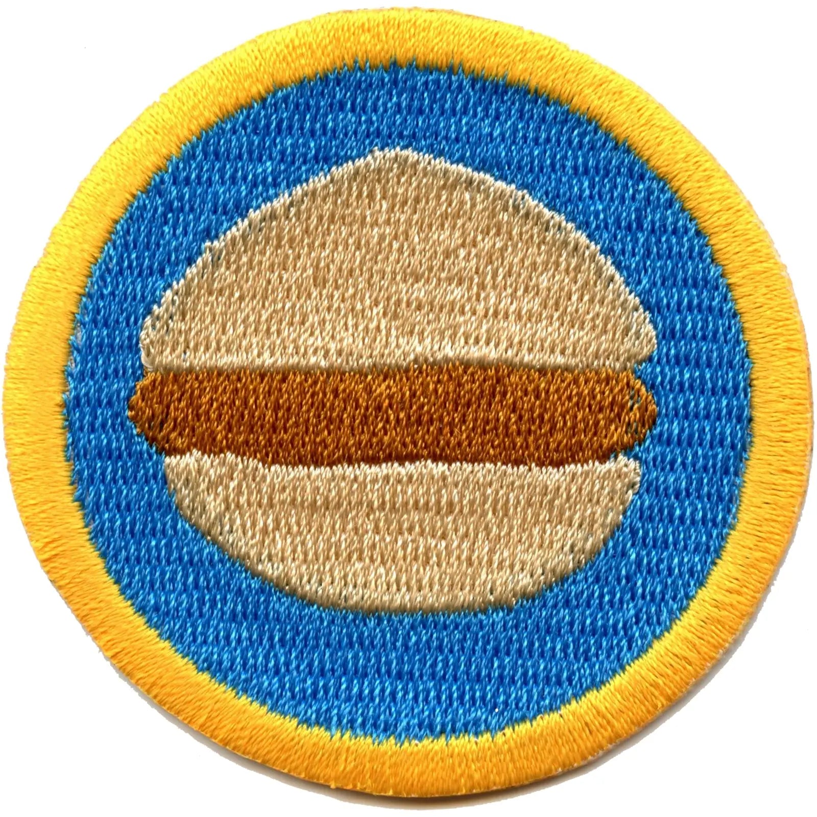 Hamburger Eating Merit Badge Embroidered Iron-on Patch 